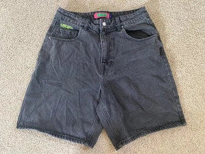 Vtg EMPYRE Tori Jean Shorts Women Sz 7 Black High Rise Skater Denim - Picture 1 of 10