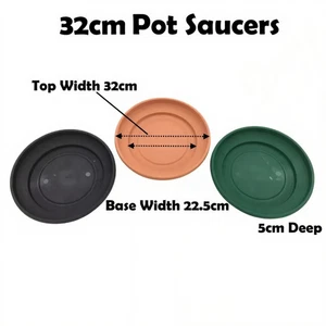 Plant Pot Saucer Round Strong Plastic Wide Base Water Drip Tray Saucers 32cm - Picture 1 of 13