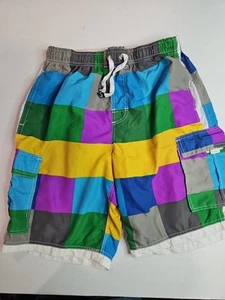 Banana Split Swim Trunks Mens Size L Multicolor With Cargo Pockets Shorts 310 - Picture 1 of 6