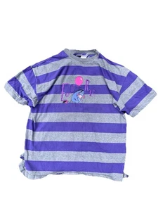 Vintage Disney Winnie the Pooh Eeyore Shirt Emo Size XL Striped Embroidered - Picture 1 of 9
