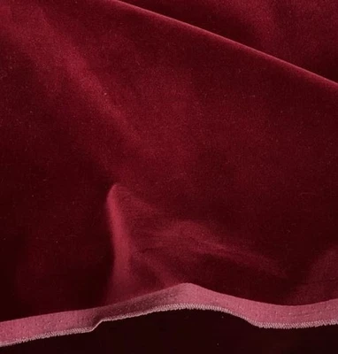Solid Burgundy Color Cotton Velvet Velour Fabric Upholstery Sewing Sold Per Yard - Image 1 of 4