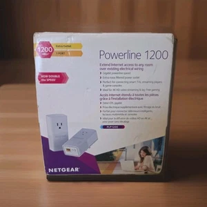Netgear PLP1200-100PAS Powerline 1200 Adapter and Extra Outlet. New in Open Box - Photo 1/6