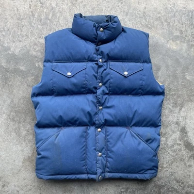 Jaqueta masculina grande vintage The North Face marrom etiqueta azul colete acolchoado - Imagem 1 de 4