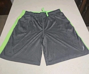 Exertek grau grün Kordelzug Taille Netz gefüttert Basketball Taschen Shorts XL - Bild 1 von 4