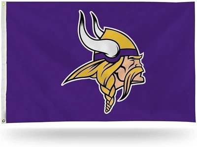 Minnesota Vikings Premium 3x5 Feet Flag Banner, Logo Design, Metal Grommets,... - Image 1 of 3
