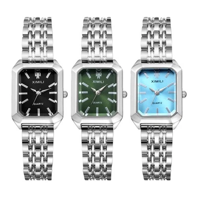 Женские бизнес подвеска квадратный съемный группы браслет кварцевые аналоговые наручные часы - Изображение 1 из 4