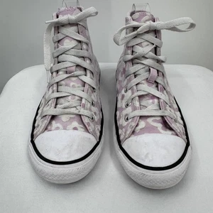 Converse Chuck Taylor All Star Sneakers Youth Size 3 Lavender Floral High Top - Picture 1 of 9