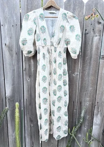 Vestido ramo floral Zimmermann (talla 0) para mujer (color marfil) (100 % lino) ¡NUEVO! - Imagen 1 de 12
