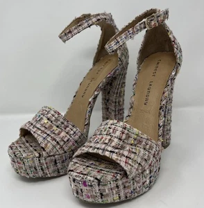NWOT Chinese Laundry Womens Avenue Platform Heel Shoes Y2K Sz 8.5 Pink Tweed - Picture 1 of 20