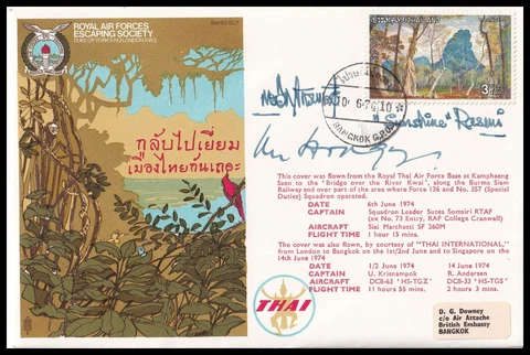 LEWIS HODGES & PRINCE CHAKRABANDHU Signed RAFES SC7 Escape South East Asia Cover Cover