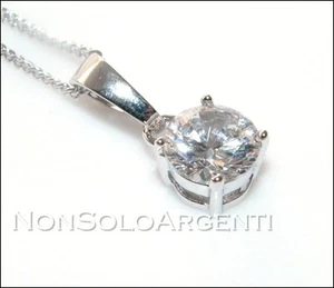 collana punto luce girocollo donna uomo pietra 9mm ZIRCONE ottone rodiato 18kgf - Foto 1 di 1