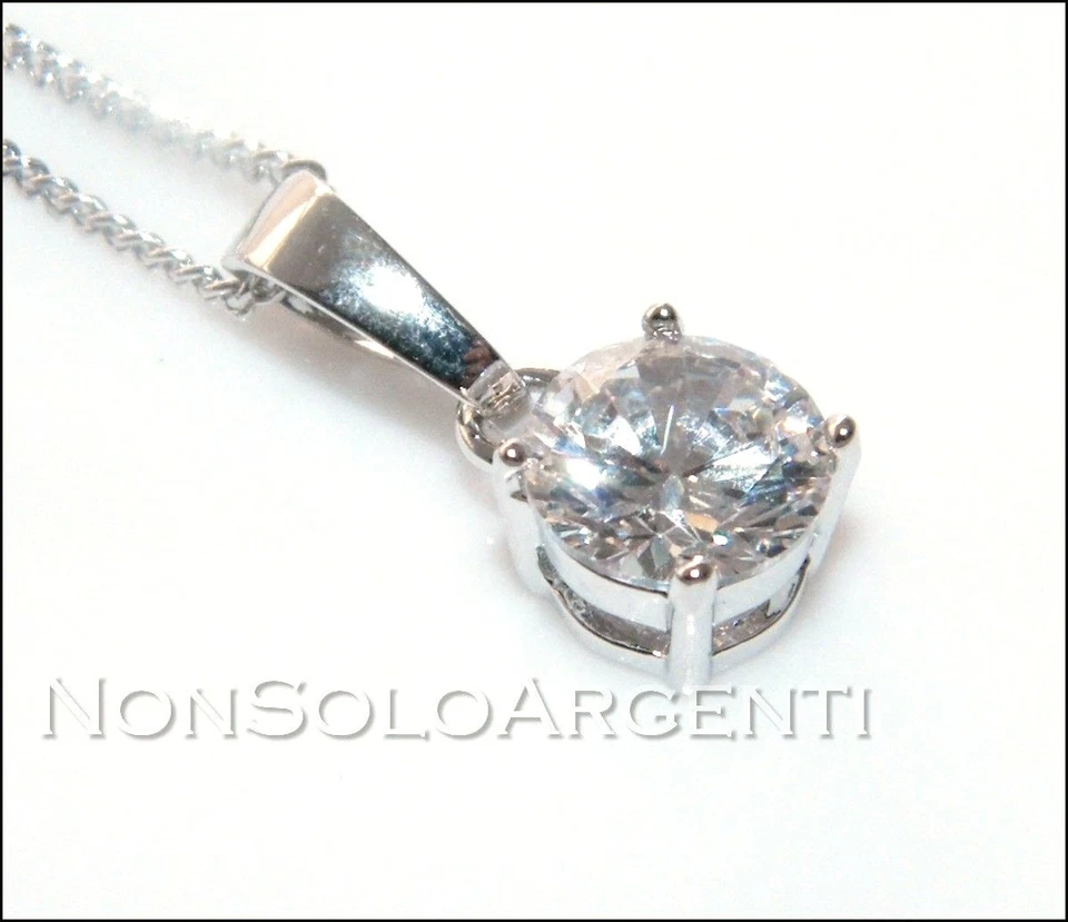 collana punto luce girocollo donna uomo pietra 9mm ZIRCONE ottone rodiato 18kgf - Immagine 1 di 1