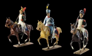 CBG FIGURINES 3 CAVALIERS EMPIRE vers  1950  / peinture d'origine soldiers - Picture 1 of 7