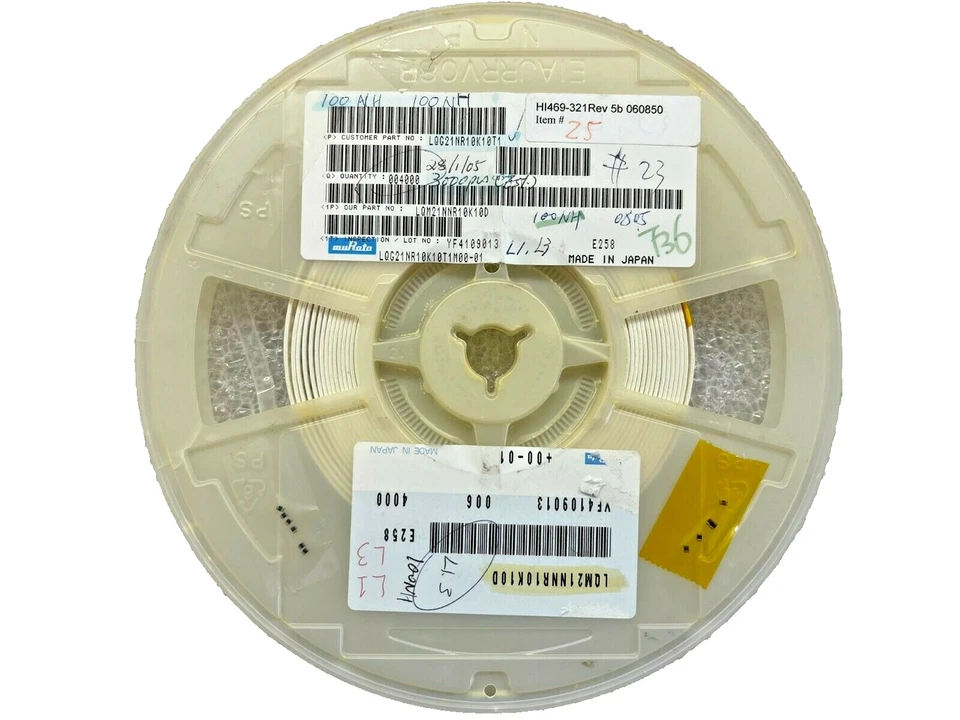(Carrete 1.025 PIEZAS) LQM21NNR10K10D, MURATA, FIJO IND 100NH 250MA 260MOHM SM Foto 1 de 1
