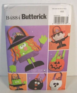 Butterick 4884 Halloween Trick or Treat Bags: 6 Lined Bags Pattern Uncut - Picture 1 of 2