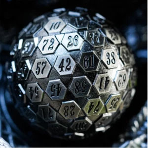 Dragon's Ancient Silver Metal D100 - 45mm Tabletop Gaming Polyhedral DND RPG Die - Picture 1 of 6