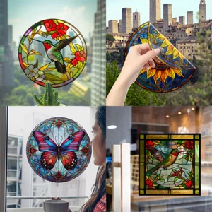 3D Hummingbird Privacy Static Window Decals Glass Stained Sticker Anti Bird - Picture 1 of 35