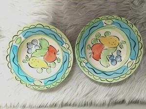 Lot of 2 Vintage Sango Orchard Rimmed Soup Serving Bowl Hand Painted Retro 6103 - Picture 1 of 5