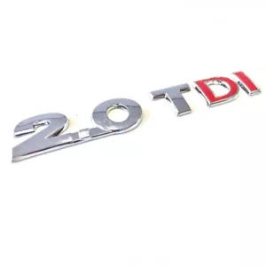 Inscripción original VW Tiguan Touran 2.0 TDI letras rojas parte trasera autoadhesiva - Imagen 1 de 2
