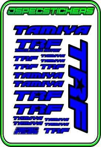 TRF TAMIYA RC STICKER REMOTE CONTROL STICKERS 418 RACING MODEL A5 R/C BLUE/BLACK - Picture 1 of 8