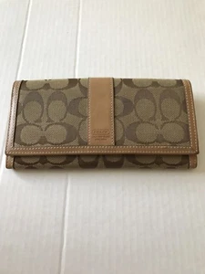 Coach Authentic Signature Leather Envelope Wallet 100% Automatic - Picture 1 of 4