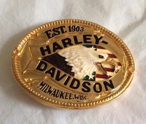 Neu Vintage Harley Davidson Regenbaum Gürtelschnalle "Est. 1903 Milwaukee, Wisc." - Bild 1 von 4
