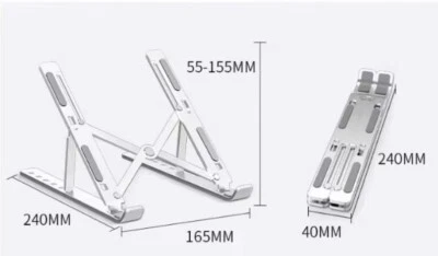 Adjustable Foldable Laptop Stand Aluminum Notebook Riser Computer Holder Desk - Image 1 of 4