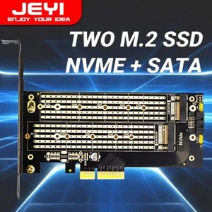 JEYI Dual PCIE 4.0 Adapter for M.2 NVME/NGFF SSD PCIE X4 X8 X16 Slot for Desktop - Afbeelding 1 van 6