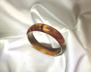 Big Island Hawaiian Koa Wood Bangle Bracelet 8.25" 17mm MADE IN HAWAII - Picture 1 of 5