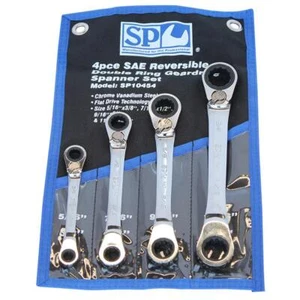 SET SPANNER DOUBLE RING REVERSIBLE GEARDRIVE 4PC SAE SP TOOLS - Picture 1 of 1