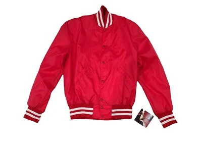 Jaqueta esportiva Holloway tamanho grande botão de encaixe corta-vento vermelha forrada nova - Imagem 1 de 4