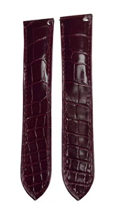 Nueva correa/banda roja Cartier cocodrilo 21 mm con pasadores de empuje de interruptor rápido - Imagen 1 de 3