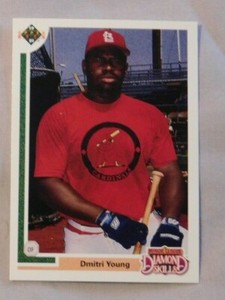  (2)  1991 Upper Deck Final Edition #7F Dmitri Young RC St. Louis Cardinals 