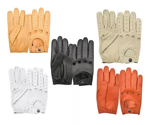 Guantes Para Conducir Nappa Auténtico Cuero De Oveja Cuero Suave Hombre Vestido - Imagen 1 de 7