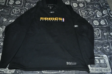 Rare Seattle Sonics Hoodie Reebok NBA Fusion SuperSonics Sweatshirt mens size XL Cover
