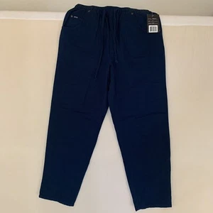 Blassport Cotton Elastic Waist Pull-On Pants Womens Size 10 Missy Navy Blue NWT - Picture 1 of 8