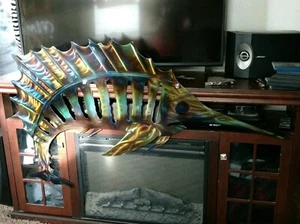 Metal wall decor large beach home sailfish 48" Wall mount tropical art Decor - Picture 1 of 5