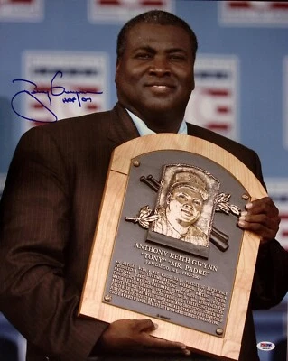 Tony Gwynn Signed Padres Hall of Fame 2007 16x20 Photo PSA/DNA COA Auto Picture - Image 1 of 4