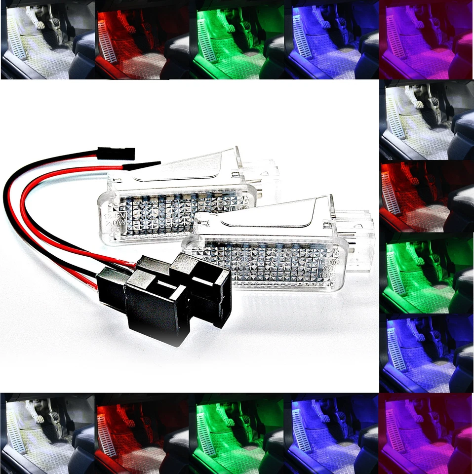 LED Module Footwell Lighting suitable for Audi A1 A3 A4 A5 A6 A7 TT Q3 Q5 Q7 Red - Image 1 of 1