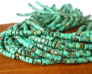 15" 5mm x 3mm wheel tire Beads reconstructed African Turquoise - Picture 1 of 2