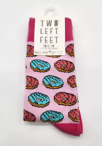Donut Socks Pink Crew Two Left Feet Brand Casual Size Small Women's US 5.5-9.5 - Picture 1 of 4