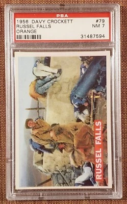 1956 Orange Davy Crockett #79 Russell Falls Original Collector Card PSA 7 NM - Image 1 of 2