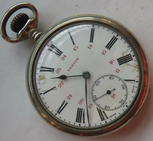 Zenith Pocket Watch Open Face nickel chromiun case 49 mm. in diameter - Picture 1 of 10