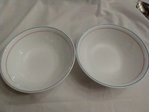 Set of 2 Corelle Country Cornflower Blue Ribbon Basket 8.5" Serving Bowls - Picture 1 of 4