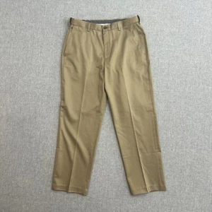 Haggar Mens Premium No Iron Classic Fit Flat Front Dress Pants Khaki 34x29.5”* - Picture 1 of 8