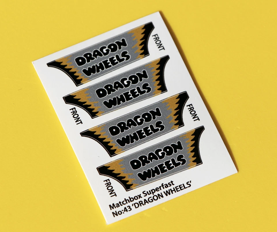 MATCHBOX SUPERFAST No.34 DRAGON WHEELS 'CODE 3' METALLIC sticker decal repro - Image 1 of 1