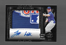 2022 LEAF TRINITY JETT WILLIAMS LOGO PATCH AUTO BLACK SILVER FOIL SPECTRUM 1/1