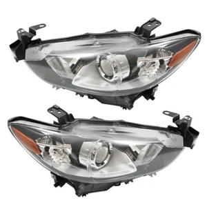 Labwork Right+Left Headlights For 2014-2017 Mazda 6 Halogen Black Housing Clear - Picture 1 of 15
