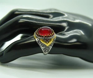 Anillos de moda Sello Acero Inoxidable 8mm Ónix ROJO Piedra Hombres/Mujeres Talla 6-13 #8 - Imagen 1 de 10