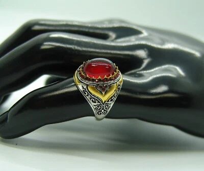 Fashion rings Signet Stainless Steel 8mm Onyx RED Stone Men/ Women Size 6-13 #8 - Image 1 of 4
